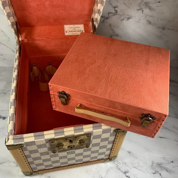 Louis Vuitton Damier Azure Trunk Boite Flacons Beauty Case Monogram Train Trunk - Picture 3 of 15